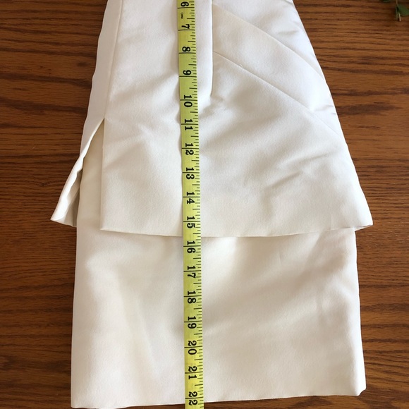 Oscar de la Renta Ivory Silk Faille Tiered Runway Skirt - Picture 8 of 9